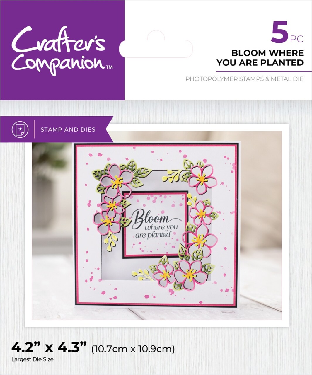 Crafter's Companion Stamp & Die Set-Bloom Where You Are Planted